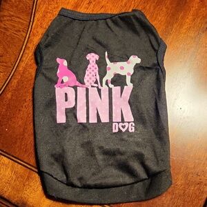 PINK Dog Graphic Black Tank